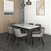 Worldwide Homefurnishings Contemporary Dining Set with Grey Table - Gray/Silver - 7 Pcs