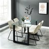 Worldwide Homefurnishings Contemporary Dining Set with Glass Table - Tan/Brown - 5 Pcs