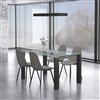 Worldwide Homefurnishings Contemporary Dining Set with Glass Table - Gray/Silver - 5 Pcs