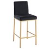 !nspire Modern Upholstered Counter Stool - Black/Matte Gold - Set of 2