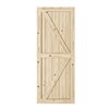 Colonial Elegance Artisan Unfinished Wood Barn Door - 37-in x 84-in - Natural Pine
