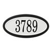 PRO-DF Classic Oval Address Plaque Kit - 7.75-in x 15-in - White and Black Plastic