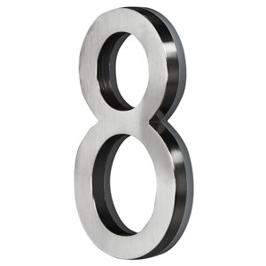 Number 5 Satin Nickel Contemporary House Number