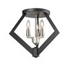 DVI Flechette 1-Light Contemporary Ceiling Light - 18-in - Satin Nickel and Graphite Grey