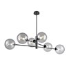 DVI Courcelette 6-Light Modern Kitchen Island Light - Graphite Grey and Smoked Glass