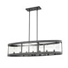 DVI Diadem 7-Light Modern Kitchen Island Light - Graphite Grey and Clear Glass