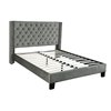 Brassex Jia King Platform Tufted Bed Frame -  Grey