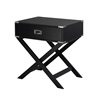 Brassex Soho Accent Table with Storage Black - 24-in x 27-in x 18-in