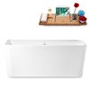 Streamline 28W x 59L Glossy White Acrylic Bathtub and a Brushed Nickel Center Drain with Tray