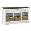 Sunset Trading Shabby Chic Cottage Table with Baskets/Drawers - 30-in - White