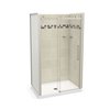 MAAX Utile Alcove Shower Kit with Central Drain - 48-in x 32-in - Stone Sahara/Brushed Nickel - 5-Piece