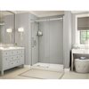 MAAX Utile 60-in x 32-in Soft Grey Alcove Shower Kit with Left Drain - 4-Piece