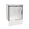 MAAX Utile 60-in x 30-in x 81-in Marble Carrara and Dark Bronze Bathtub Shower Kit with Right Drain - 5-Piece