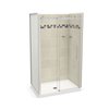 MAAX Utile Alcove Shower Kit with Central Drain - 48-in x 32-in - Stone Sahara/Chrome - 5-Piece