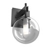 DVI Courcelette Modern 1-Light Wall Sconce - 6-in - Graphite Grey and Smoked Glass