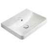 American Imaginations White Fire Clay Bathroom Vanity Top - Single Hole - 15.82-in x 13.97-in