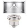 American Imaginations 18-in x 27-in Chic Brushed Nickel Single Bowl Drop-In Residential Kitchen Sink