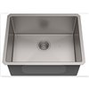 American Imaginations 20-in x 23-in Brushed Nickel Single Bowl Drop-In Residential Kitchen Sink