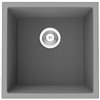 American Imaginations 17-in x 17-in Trendy Black Granite Composite Single Bowl Drop-In Residential Kitchen Sink