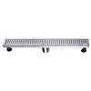 Towo Linear Shower Drain - Square Grid - 24-in x 3-in - Stainless Steel