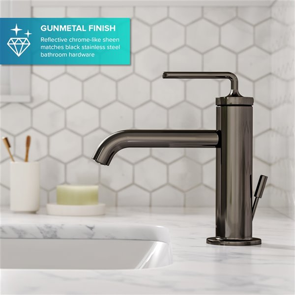 Kraus Ramus Single Handle Bathroom Sink Faucet With Lift Rod Drain Metal Lowe S Canada - Best Rated Bathroom Hardware