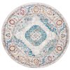 Safavieh ARA116A-6R Aria Area Rug - Round - 6-ft 5-in x 6-ft 5-in - Blue/Ivory