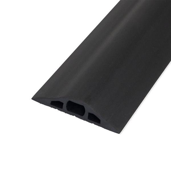 Odor Free Durable Black PVC is Flexible Warehouse Office 6.5 Feet Heavy Duty Cable Protector Easy to Unroll and Open Workshop 3 Cord Channels Cord Cover Conceal Wires at Home Concerts 