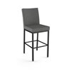 Amisco Perry Ann 26.25-in Counter Stool - Dark Grey Quilted Fabric - Black Metal