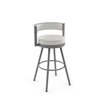 Amisco Eller 27-in Swivel Counter Stool -  Off White Faux Leather - Silver Grey Metal
