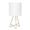 Simple Designs Down to the Wire Table Lamp with Fabric Shade - 13.5-in - Gold and White