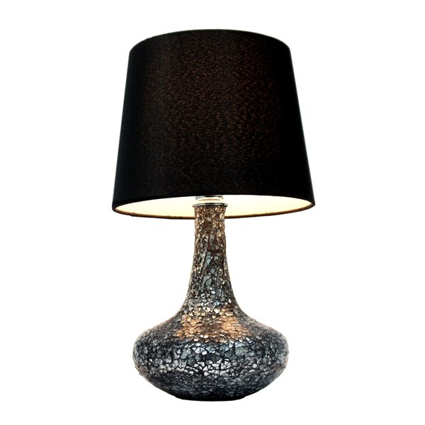 Simple Designs Mosaic Tiled Glass Genie, Black Mosaic Table Lamp Uk