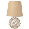 Elegant Designs Buoy Netted Table Lamp - 15.25-in - Clear Glass and Burlap