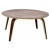 Nicer Interior Eames Mid-Century Round Coffee Table - 34-in x 16-in - Walnut