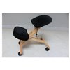 Nicer Interior Memory Foam Drafting Chair Natural Wooden Frame Black