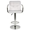 Nicer Interior Hexagrid Adjustable Swivel Bar Stool with Arms - White