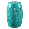 Noble House Apollos Lace Cut Teal Iron Accent Table