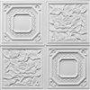Dundee Deco Falkirk Jura II Peel and Stick 3D Wall Panel - Flowers - 28-in x 28-in - Off-White - 5-Pack