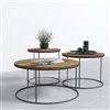 Round Coffee Table Set - 3 Pieces - Metal