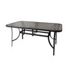 Henryka Patio Table - Rectangulr - Steel and Tempered Glass - Black