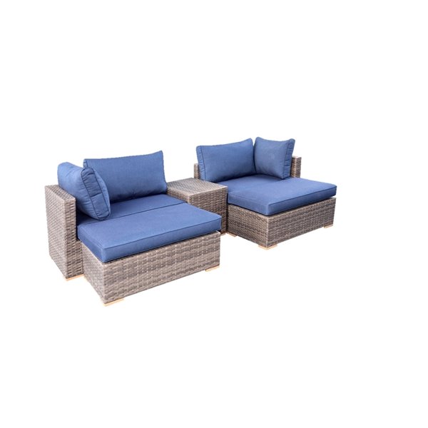 Allspace 5 Piece Metal Wicker Patio Set Sunbrella Cushion S Included Lowe Canada - Sunbrella Outdoor Patio Furniture Canada