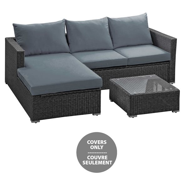 Patio Flare Replacement Covers For Evan Polyester Sectional Furniture Gray Lowe S Canada - Patio Furniture Covers Made In Canada