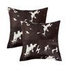 Natural by Lifestyle Torino Cowhide Quattro 2-Piece Chocolate and White 18-in x 18-in Square Indoor Decorative Pillow