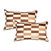Natural by Lifestyle Torino Cowhide Linear 2-Piece Brown and White 12-in x 20-in Rectangular Indoor Decorative Pillow