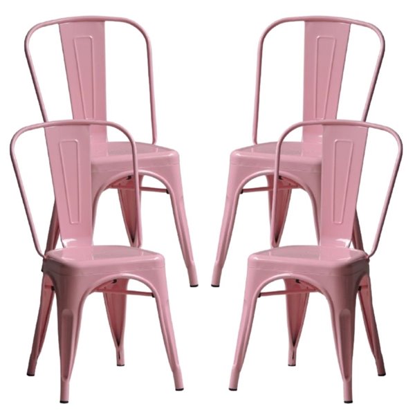Plata Import Tolix Armless Metal Chair, Purple Dining Chairs Canada
