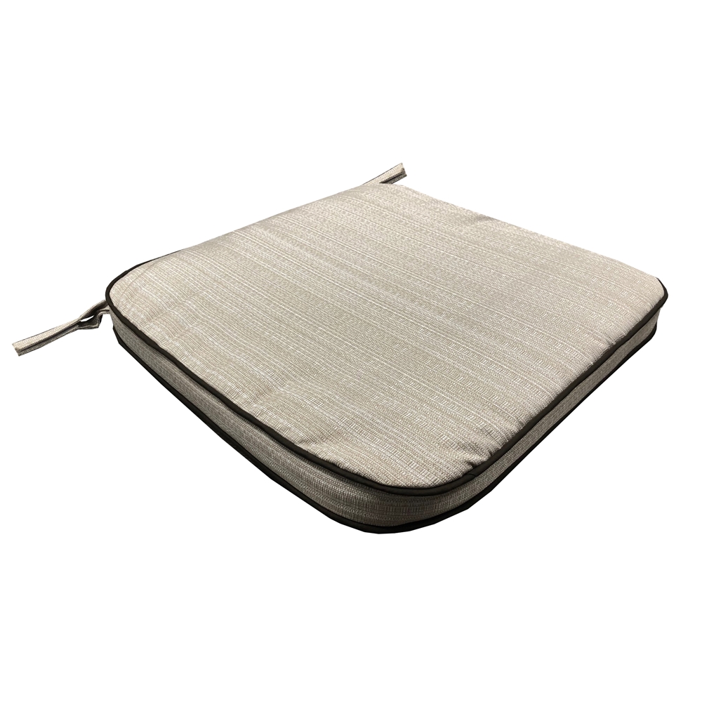 Image of Oakland Living 19 x 20 Outdoor Patio Dining Chair Cushion in Off-White with Ties