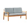 Vifah Gloucester Patio 2-Seater Sofa - Wood and Polyester - Brown and Blue