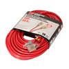 Canada Wire Outdoor Medium Duty Lighted Extension Cord - SJTW - 3-Prong/1-Outlet - 100-ft - Red