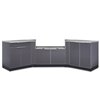 NewAge Products Modular Outdoor Kitchen with countertop - 129.75-in x 36.5-in - Slate Grey - 3-Piece