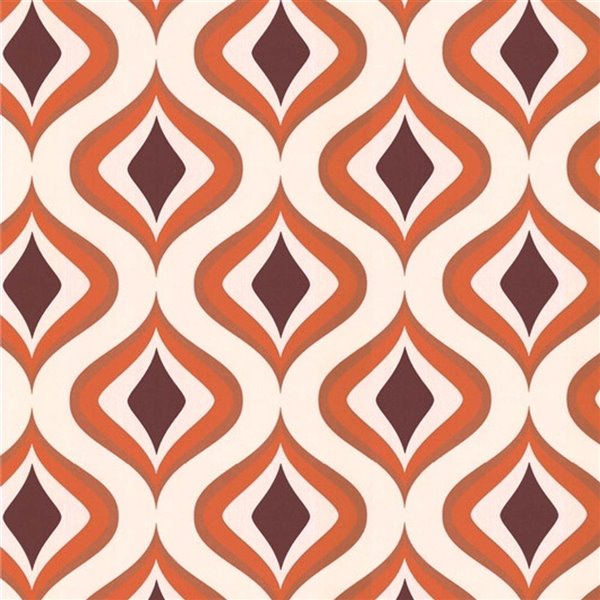 Graham & Brown Vinyl Textured Geometric Wallpaper - Unpasted/Paste the wall  - 56-sq. ft - Orange | Lowe's Canada