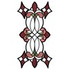 Red Vineyard Stained Glass Decal Set of 2